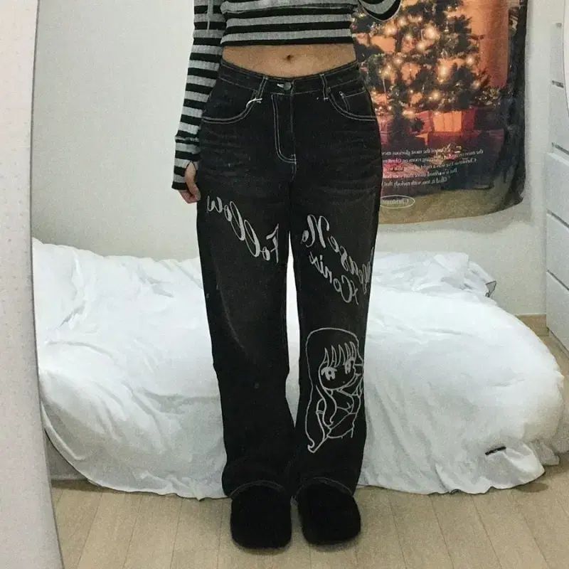 プリーズノーフォロー Pleasenofollow 플노팔 コニック ウォッシュド デニム パンツ