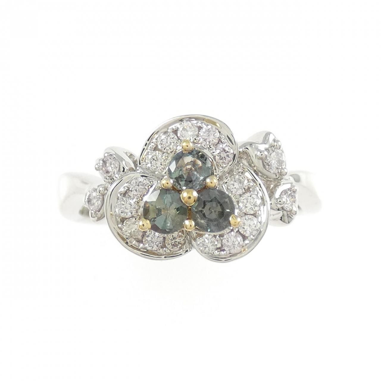 K 18 WG YG アレキサンドライト リング 0.29 CT