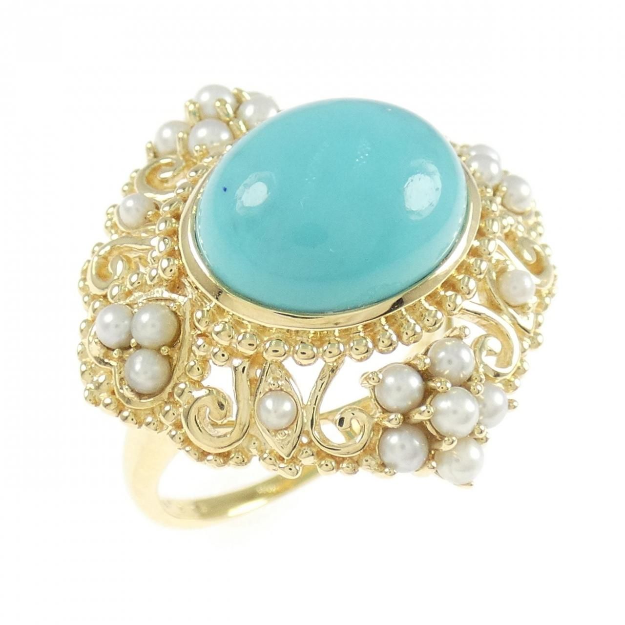 K 18 YG ターコイズ リング 3 50 CT