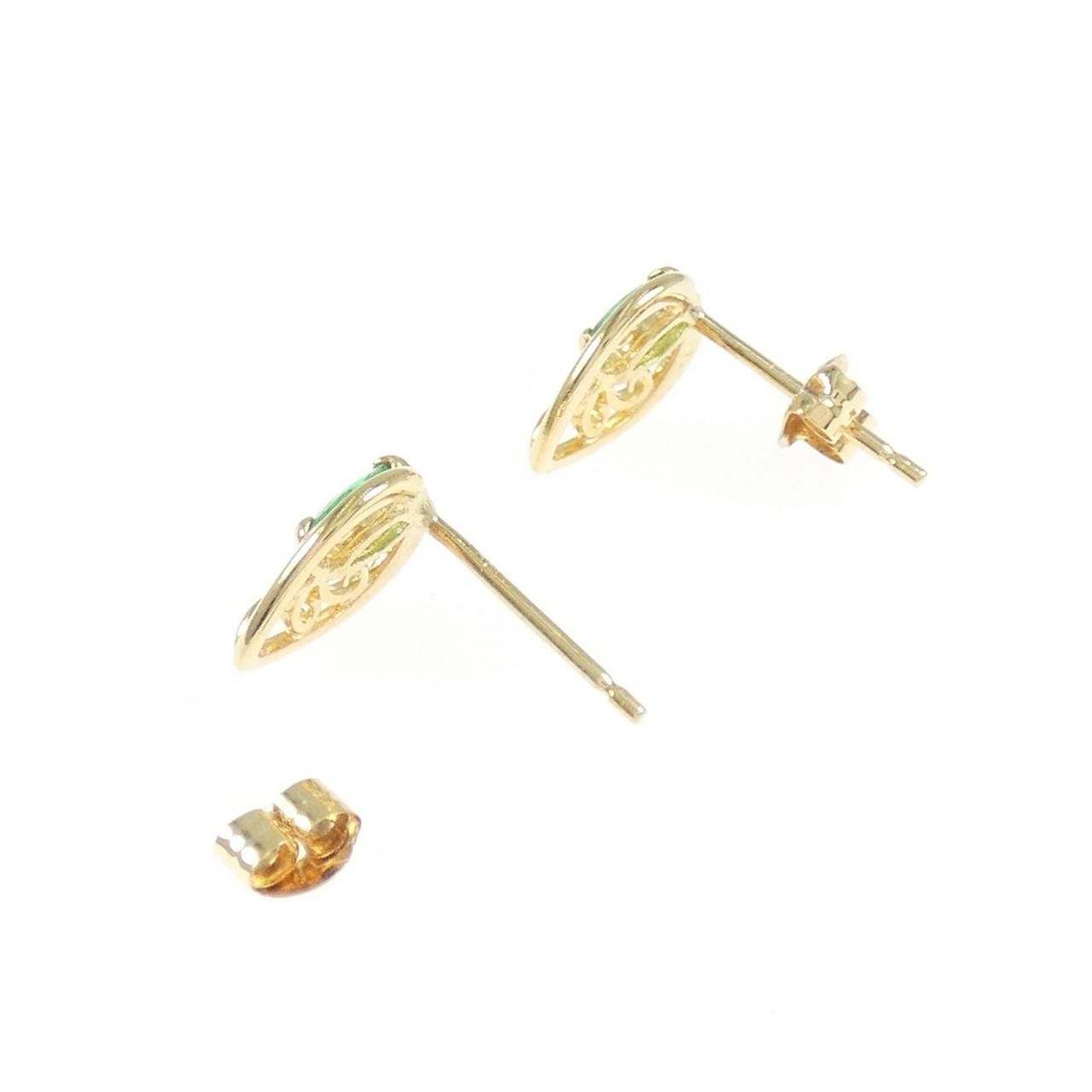 k18YGエメラルドピアス　新品未使用品 K18YG エメラルド ピアス - メルカリ