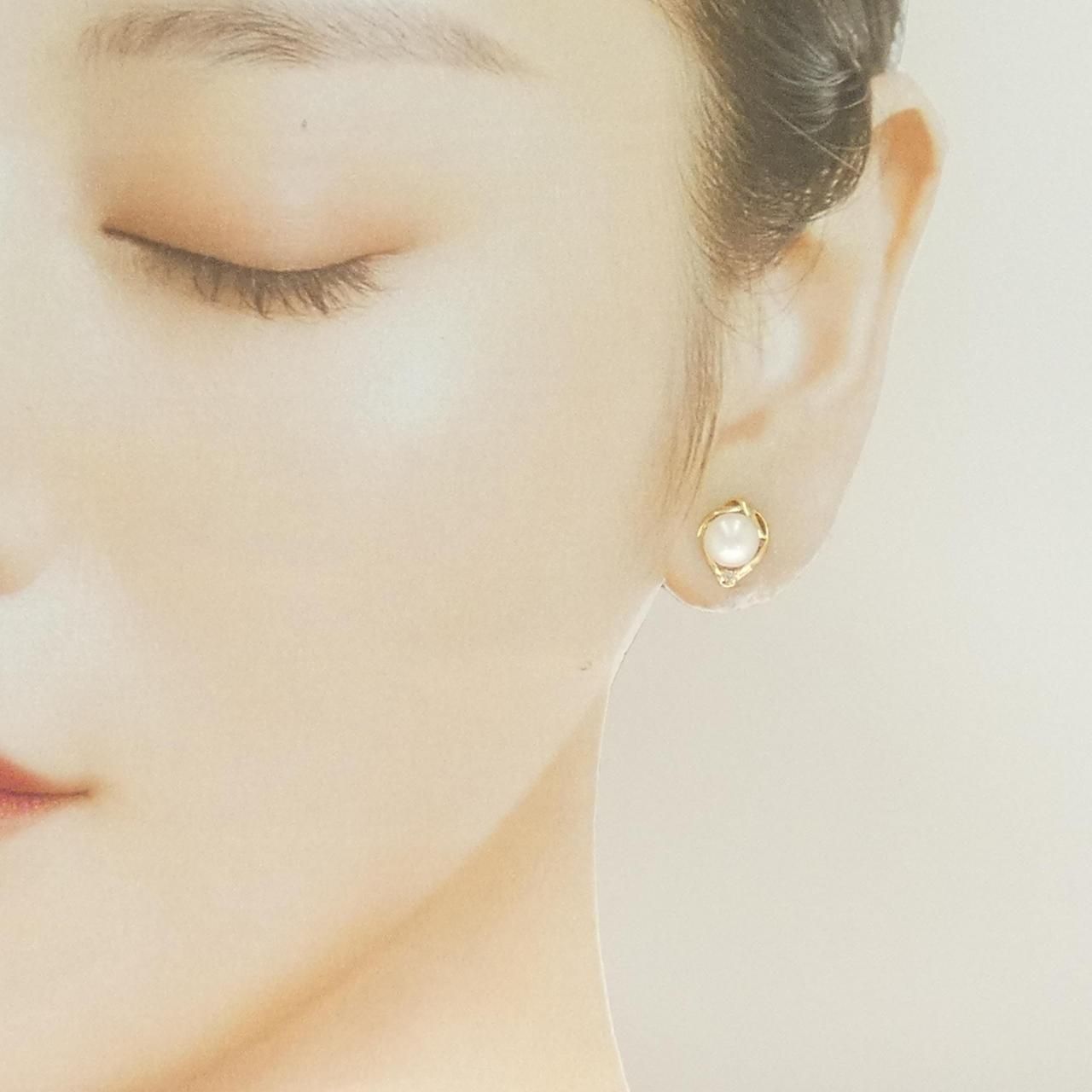 K18YG アコヤパール ピアス 6.4mm - メルカリ