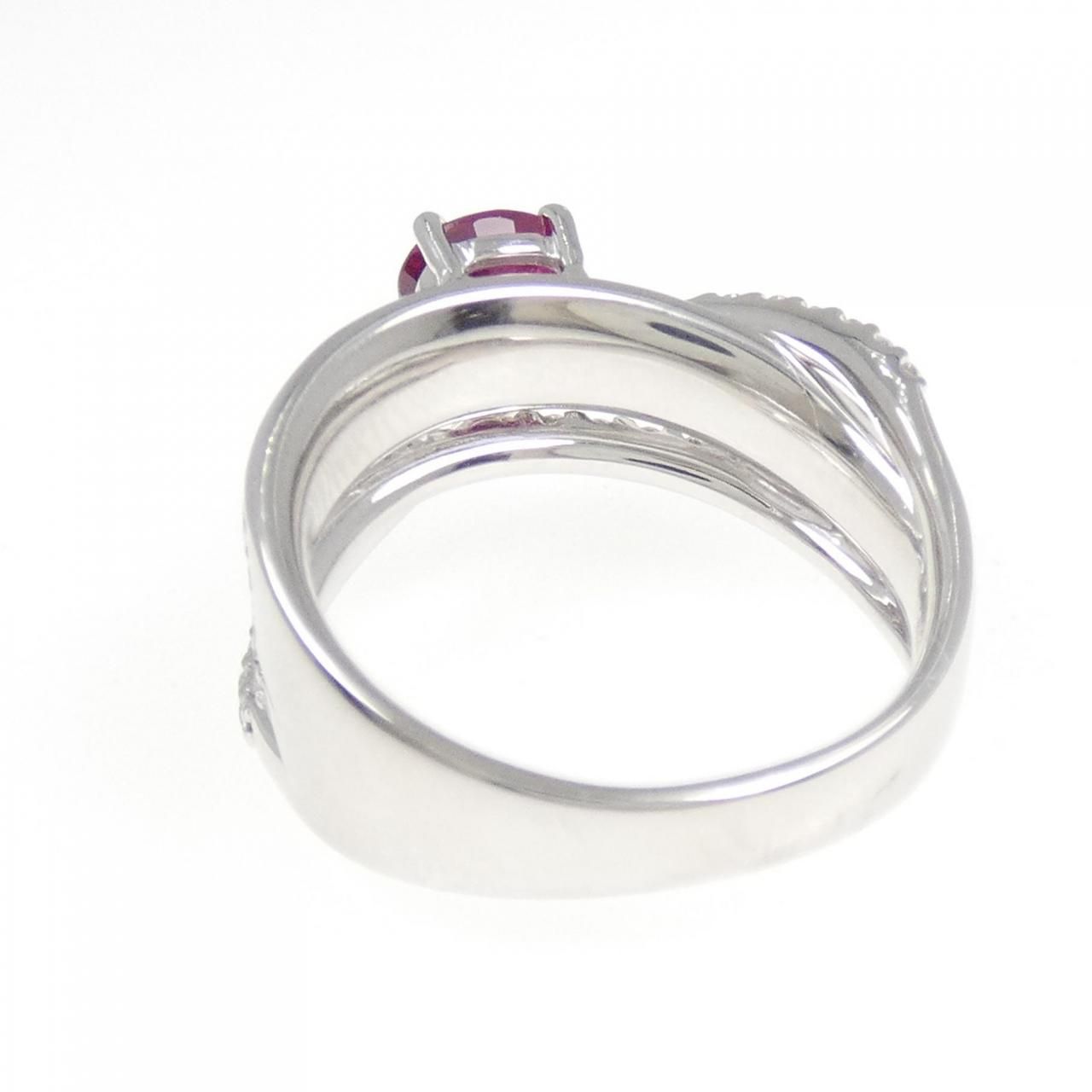  K 18 WG ルビー リング 0.74 CT リング 指輪 アクセサリー