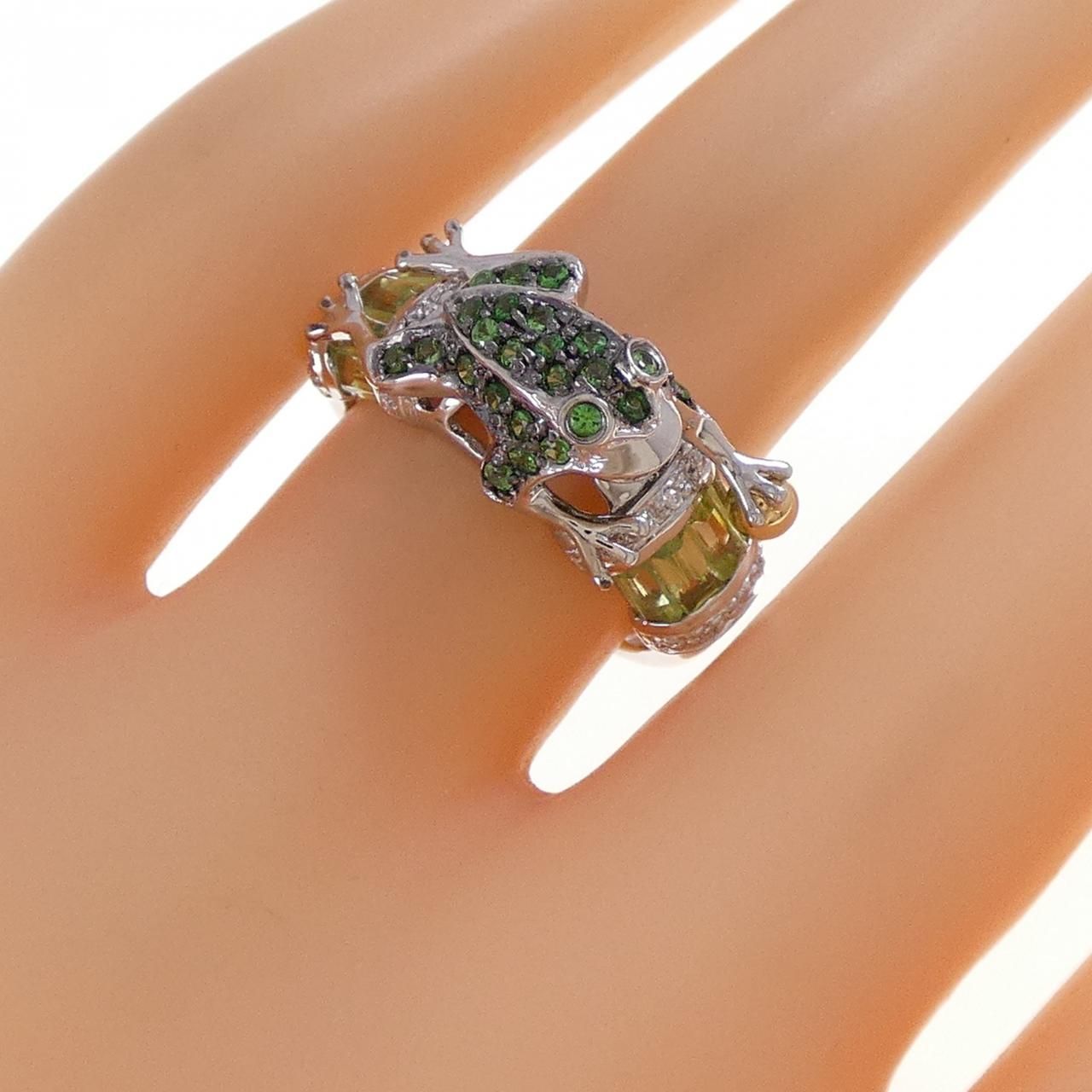  K 18 WG YG フロッグ ストーン リング リング 指輪 アクセサリー