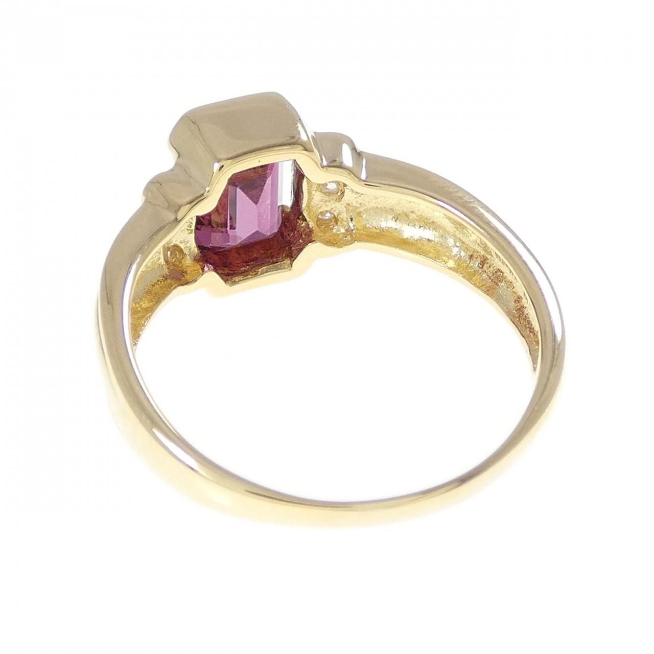  K 18 YG ガーネット リング 1.31 CT リング 指輪 アクセサリー