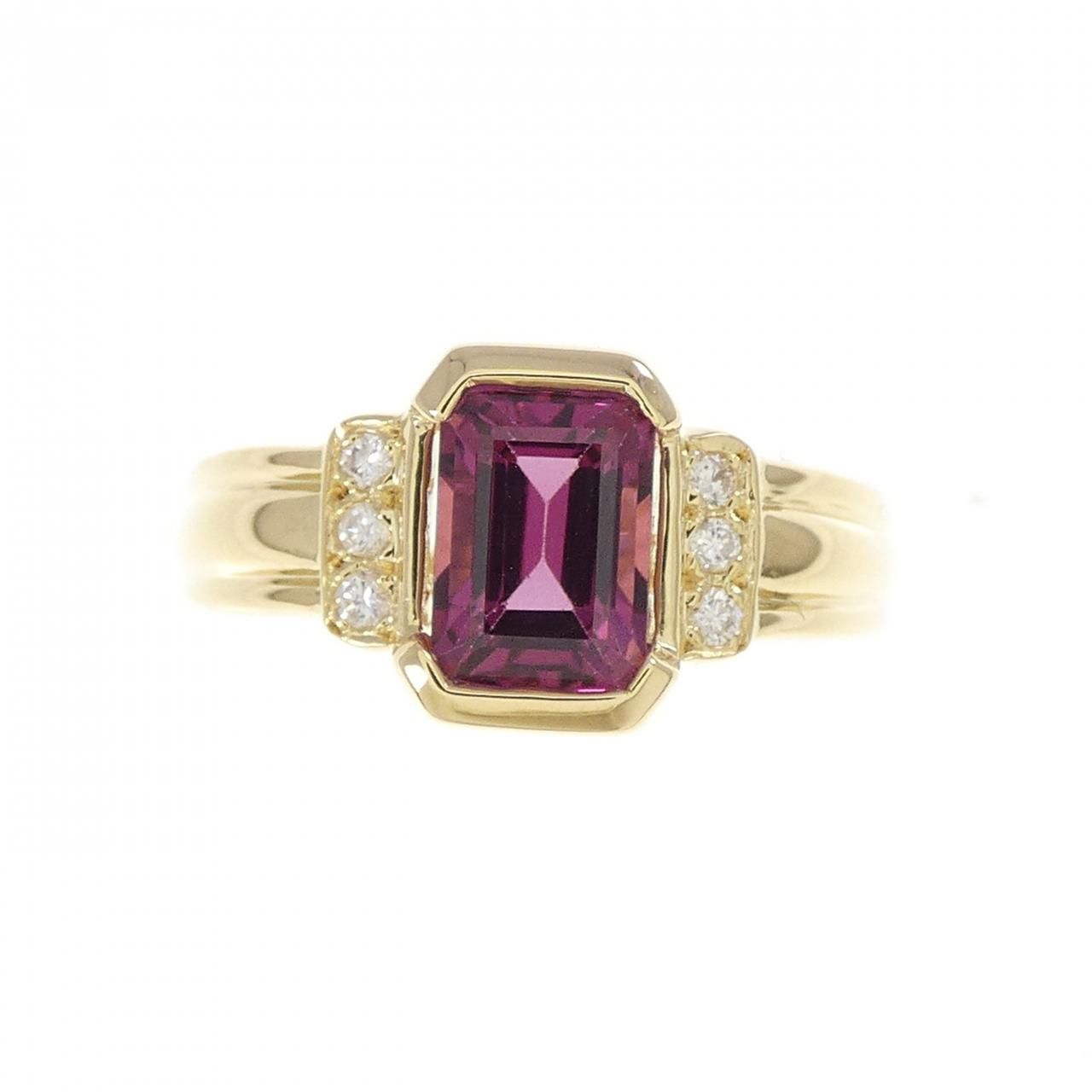 K 18 YG ガーネット リング 1.31 CT