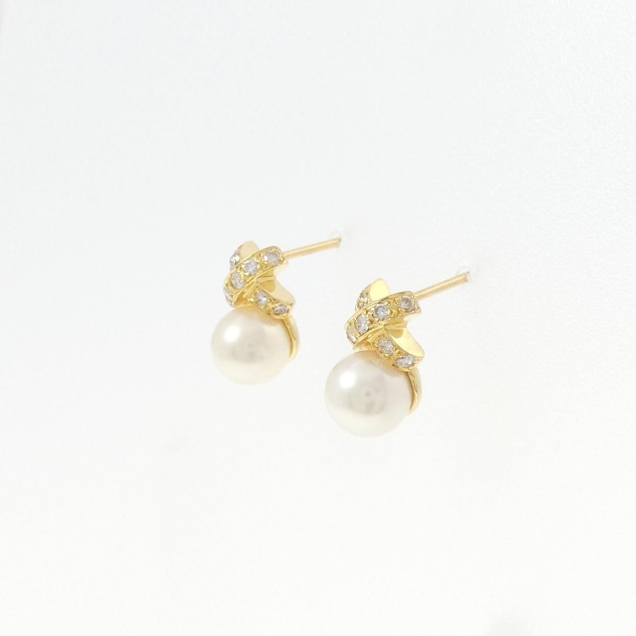 K 18 YG アコヤパール ピアス 6.1 mm