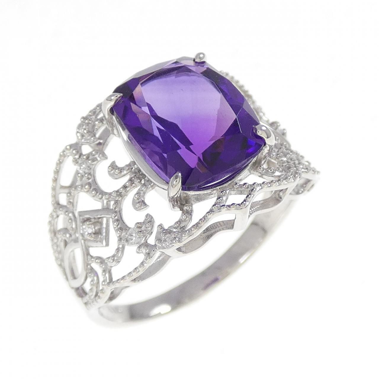 K18WG アメジスト リング 3.15CT - メルカリ