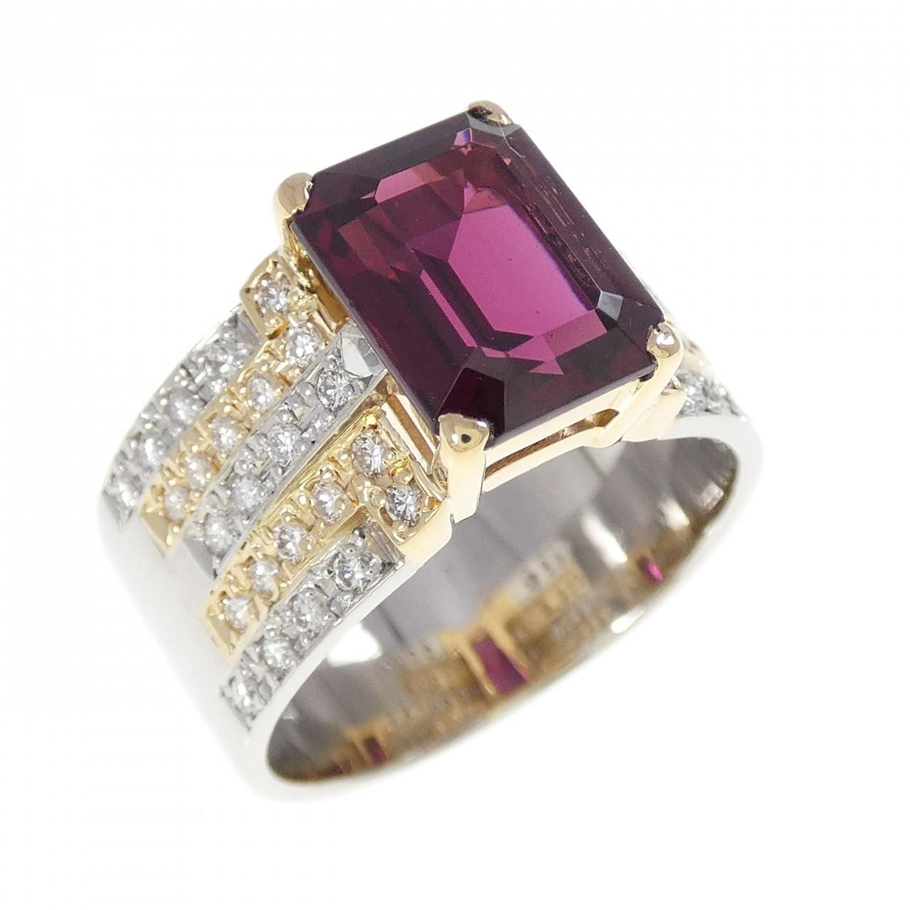 PT 900 K 18 YG ガーネット リング 3.90 CT