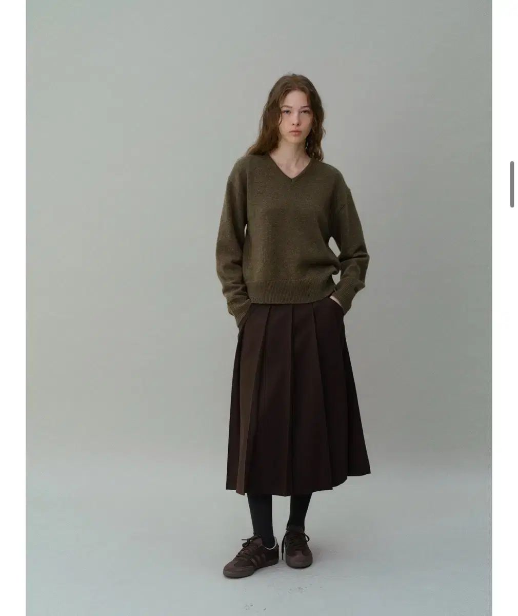 アウブアワー プリーツスカート ブラウン