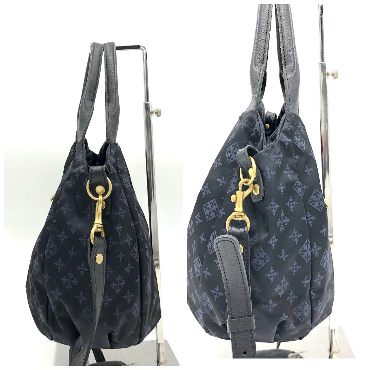 美品】ラシット 2way ショルダーバッグ ハンドバッグ モノグラム 黒