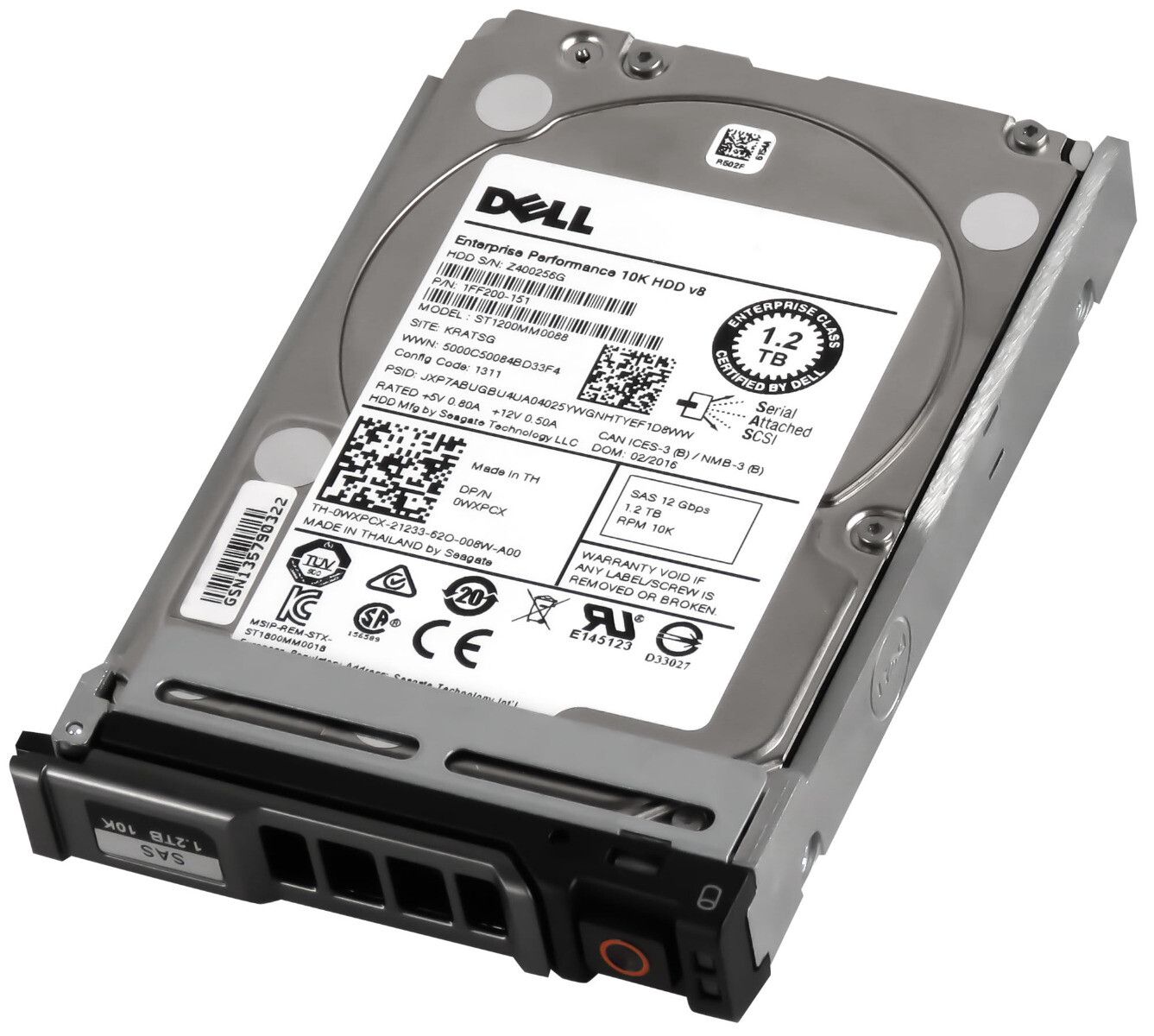 アメリカ　ドル　 3年保証】Hard Drive Dell 0WXPCX ST1200MM0088 1.2TB SAS-3 10000RPM