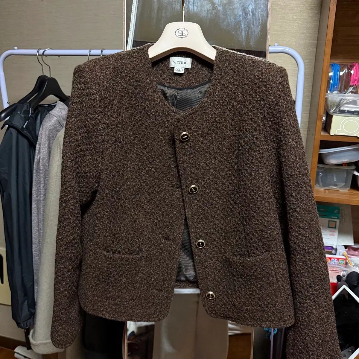  シエンヌ ジャクリーン ツイードジャケット Jacqueline Tweed Jacket B テーラードジャケット ジャケット アウター
