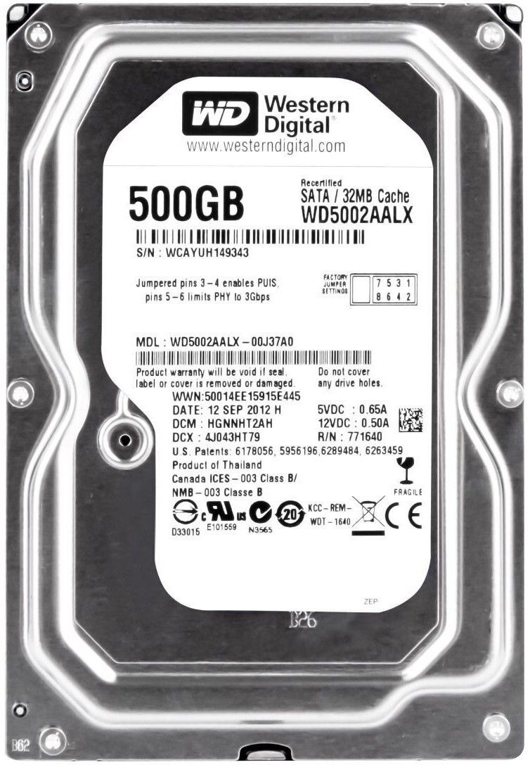 3年保証 Hard Drive WD Black 500 GB 7200 RPM 32 MB Cache SATA III 3.5