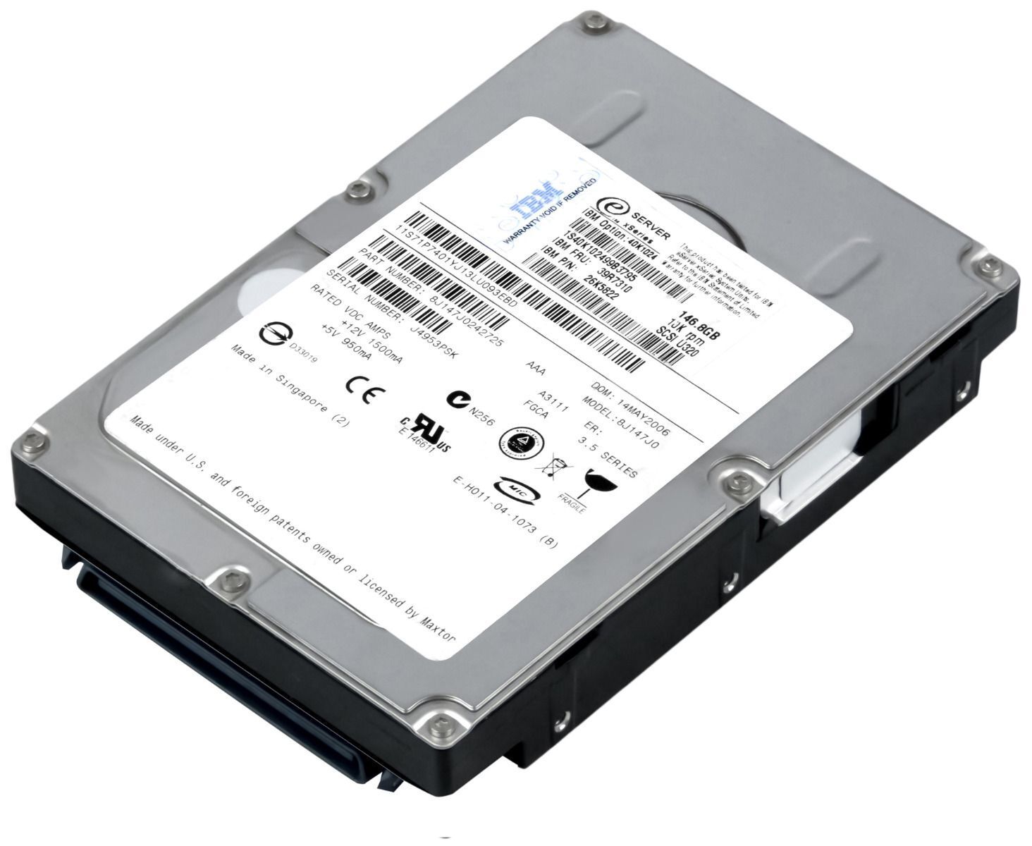 3年保証】Hard Drive IBM 39R7310 26K5822 8J147J0 147GB 10000RPM 8MB