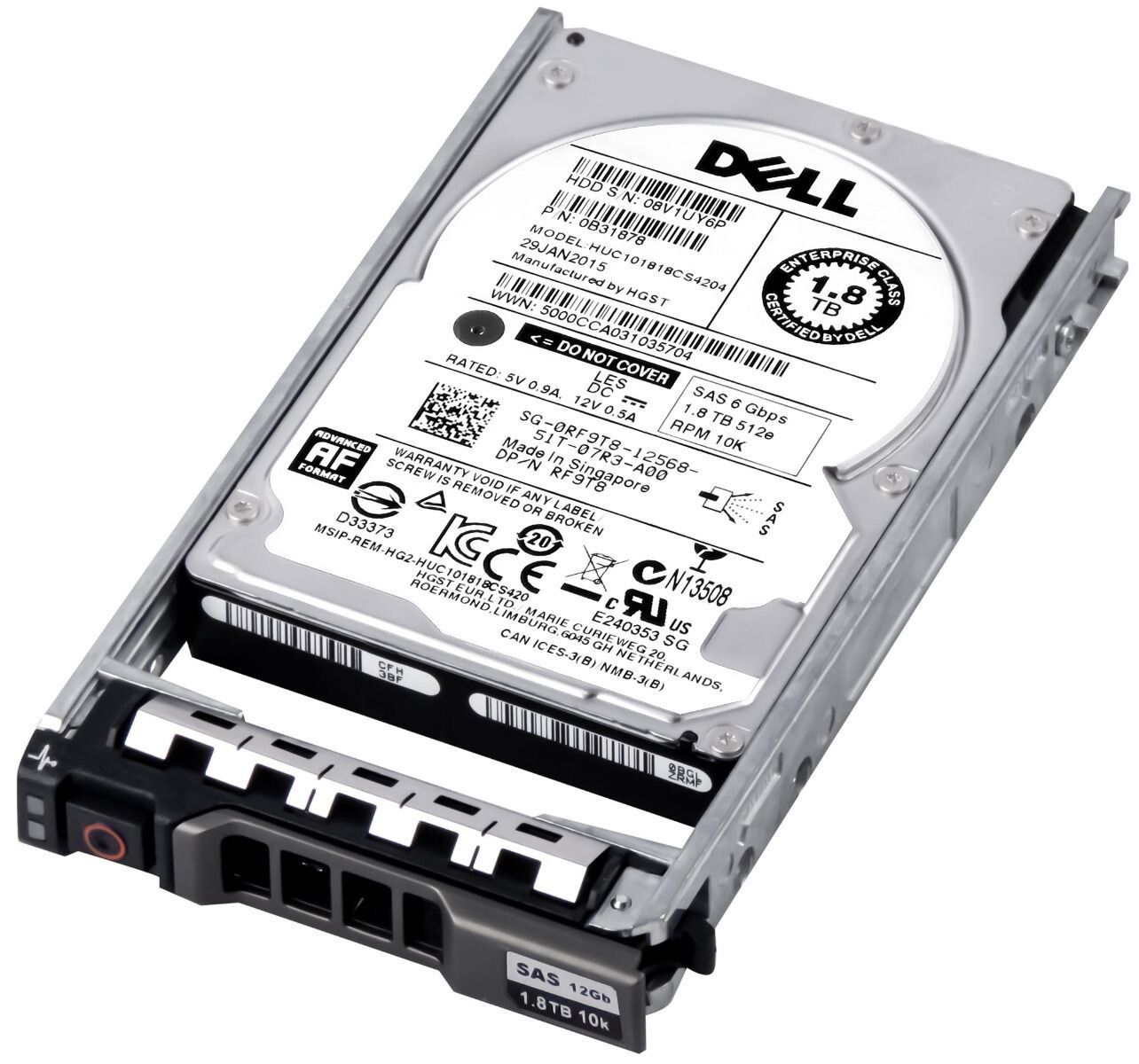 3年保証 Dell Hard Drive 0 RF 9 T 8 1.8 TB 10 K 128 MB SAS-2 2.5