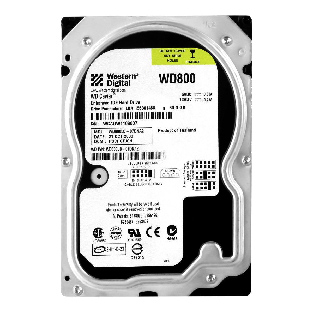 3年保証 WD Car 80 GB 7 2 K MB Ata 3 5 800 LB 07 DNA