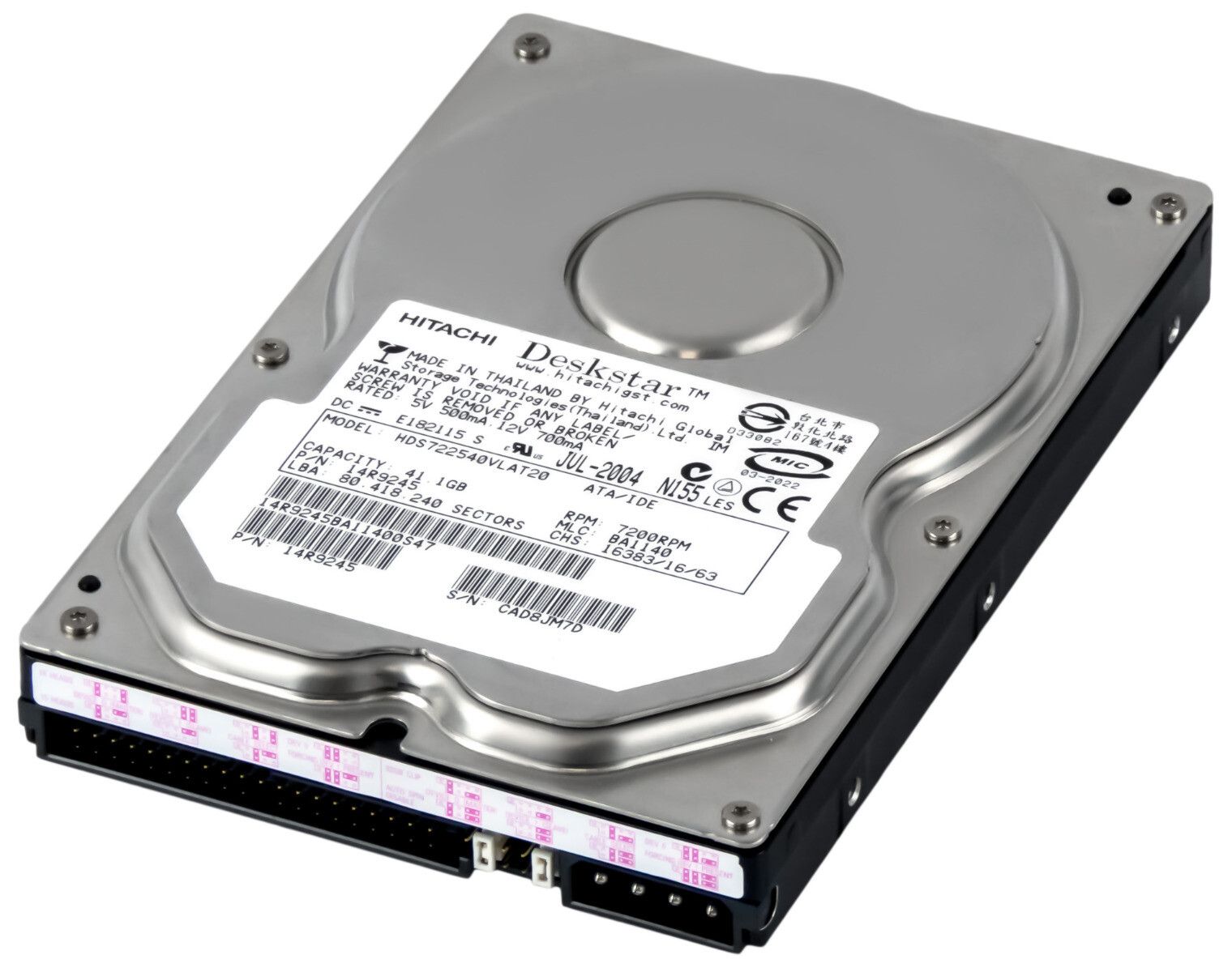 3年保証 Hard Drive Hitachi Deskstar 7 K 250 40 GB 2 MB Ata 3