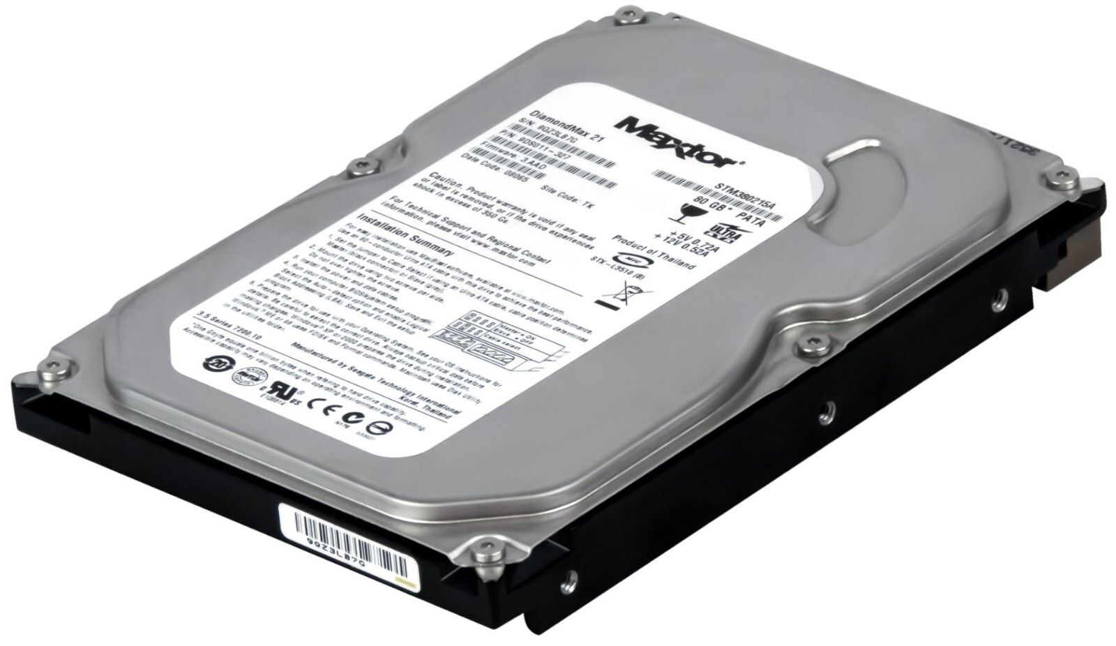 3年保証 Hard Drive Maxtor Diamondmax 21 80 GB 7200 RPM 2 MB ATA II 3