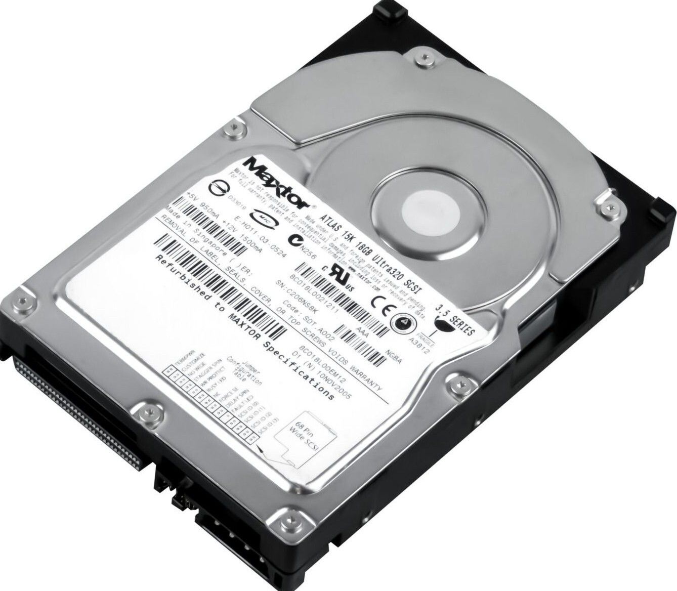 3年保証 Hard Drive MAXTOR ATLAS 15 K 8 C 018 L 0 18 2 GB MB SCSI U 320 68