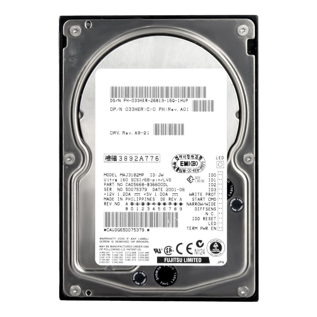 3年保証 Hard Drive Dell 033 HER 18 GB 4 MB SCSI U 160 68-pin 3