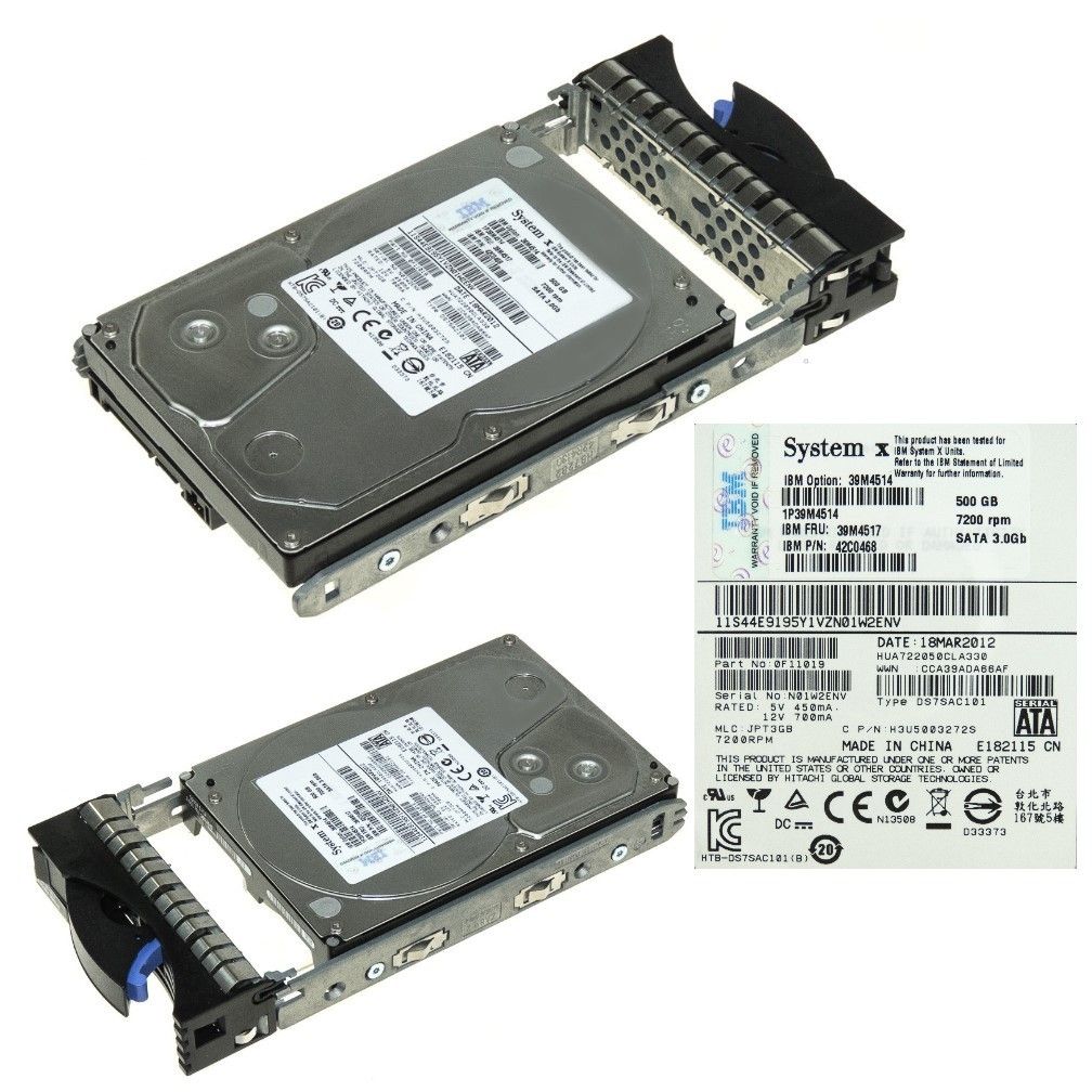3年保証 IBM 39 M 4517 500 GB SATA 7200 RPM 3 5 Caddy 42 C 0468