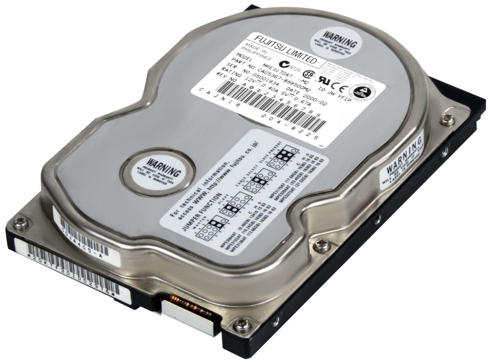 3年保証 Hard Drive Fujitsu 17 GB 5400 RPM PATA ATA IDE 512 KB 3.5