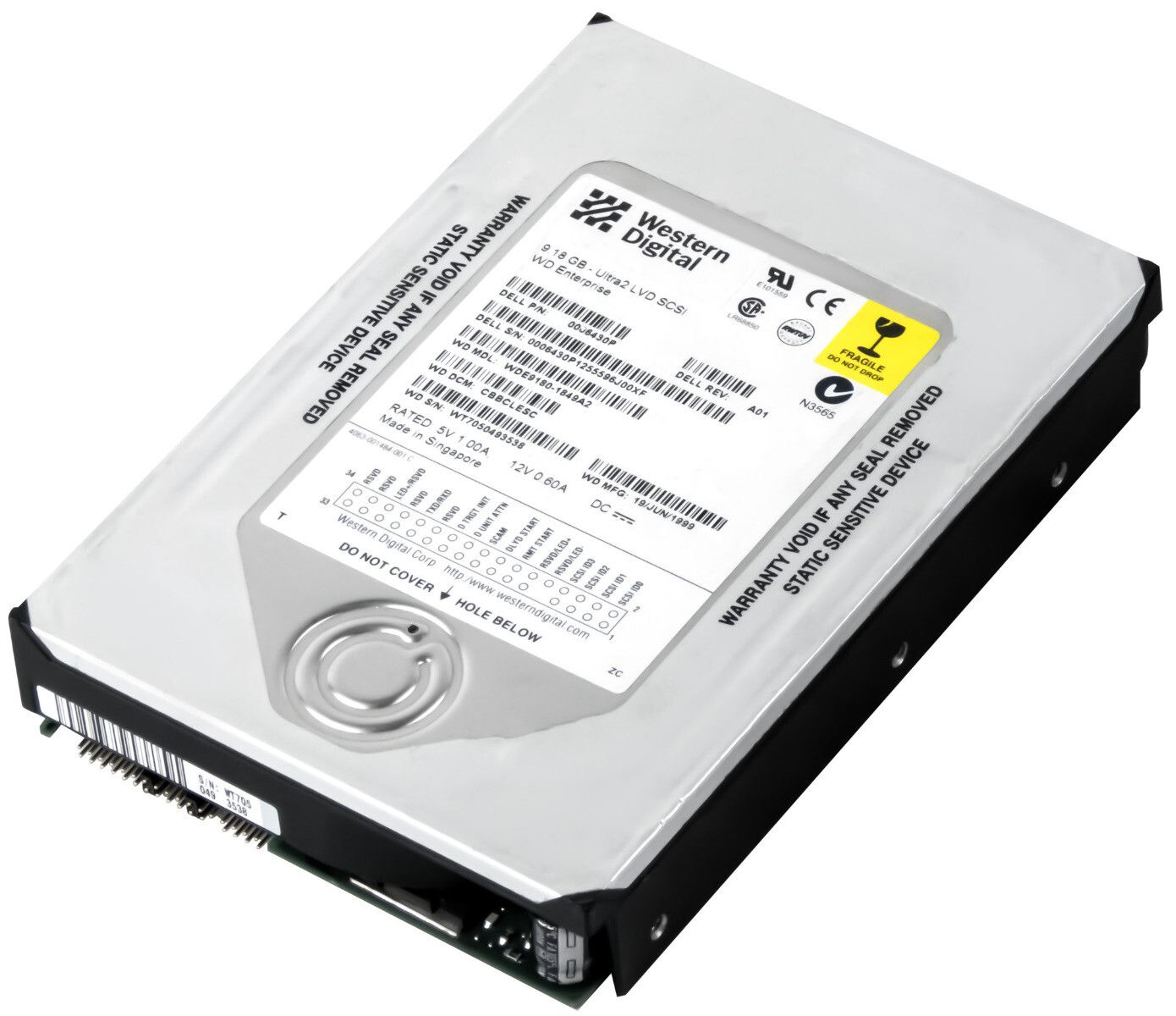 3年保証 Hard Drive Dell 9.18 GB 7.2 K 2 MB SCSI Ultra 3.5 WDE 9180-1849