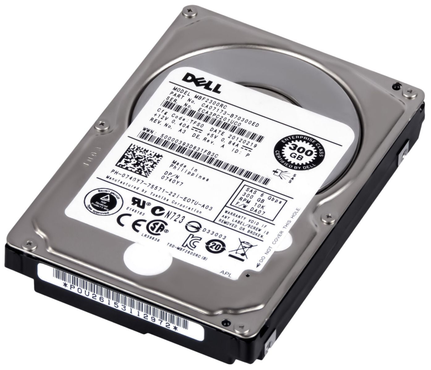 3年保証 Dell Hard Drive 0740 Y 7 300 GB 16 MB SAS-2 2.5