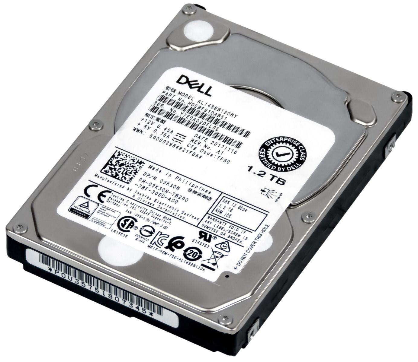 3年保証 Hard Drive Dell 03 K 30 N 1 2 TB 128 MB SAS 3 5