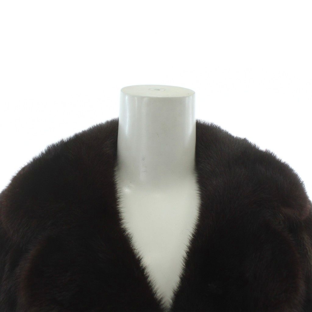  ノーブランド ファーコート ポンチョ ケープ アウター 毛皮 ミンク 茶色 ブラウン XZ GY 18 ポンチョ ケープコート ジャケット アウター