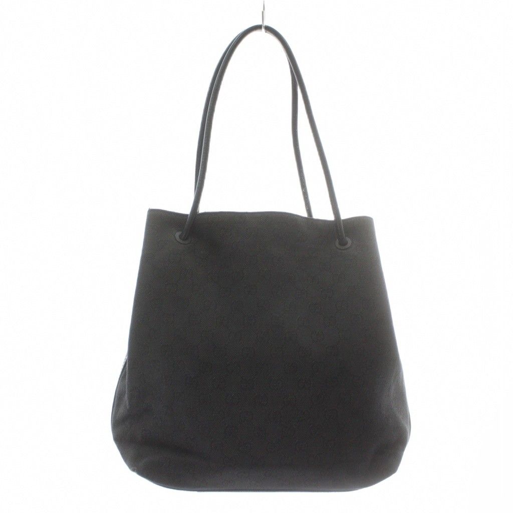 【中古】グッチ GUCCI トートバッグ ワンショルダー GGキャンバス レザー 総柄 黒 ブラック /XZ ■OH ■GY42 グッチ GUCCI トートバッグ ワンショルダー GGキャンバス レザー 総柄