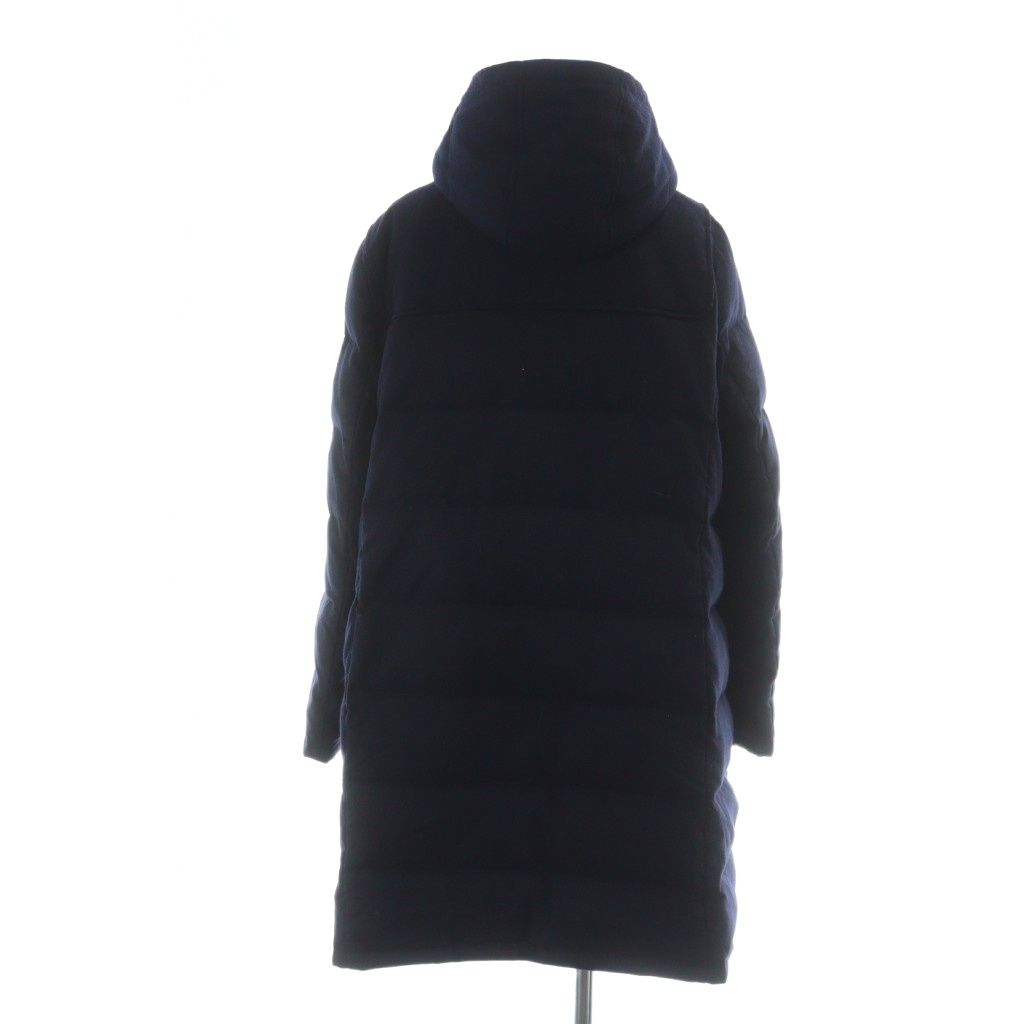23区 オンワード樫山 ダッフルコート ダウン 長袖 フード ロング 大きいサイズ ジップアップ 46 XXL 紺 ネイビー GY 18 MQ