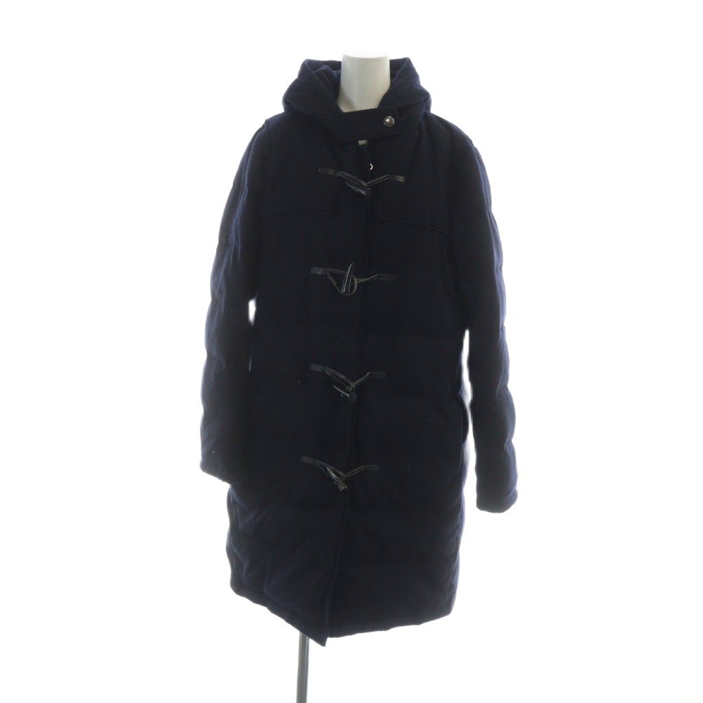 23区 オンワード樫山 ダッフルコート ダウン 長袖 フード ロング 大きいサイズ ジップアップ 46 XXL 紺 ネイビー GY 18 MQ