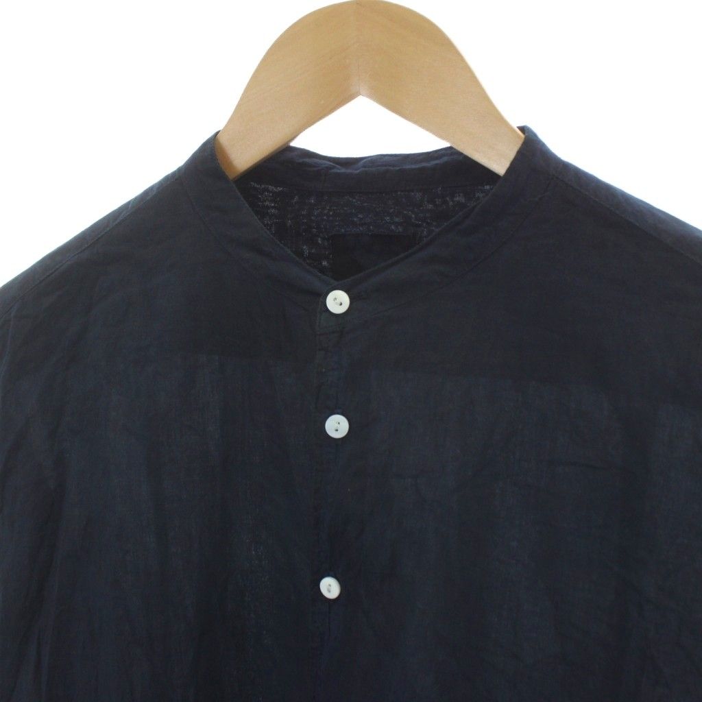 トゥジュー TOUJOURS スタンドカラー シャツ ブラウス 長袖 絹 シルク