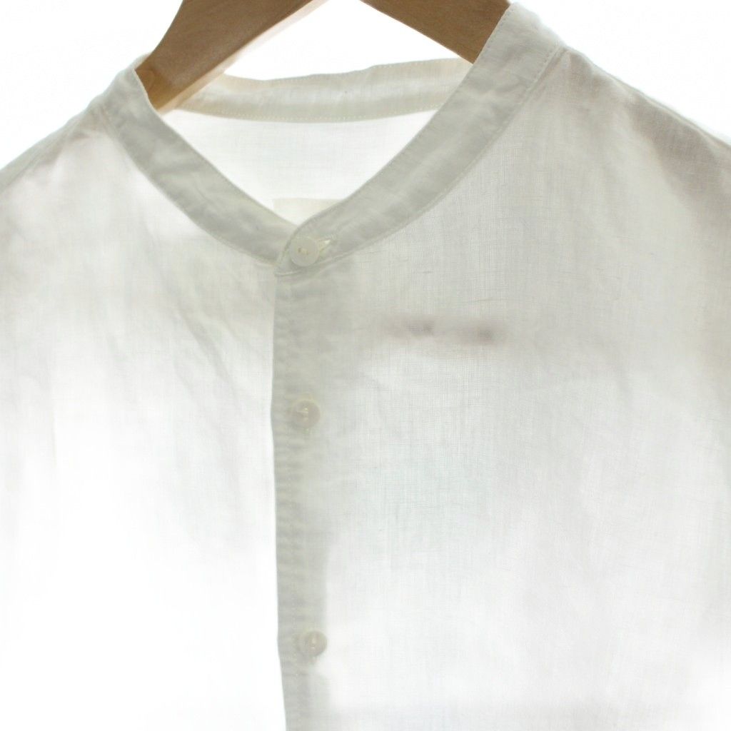 トゥジュー TOUJOURS スタンドカラー シャツ ブラウス 長袖 麻 リネン