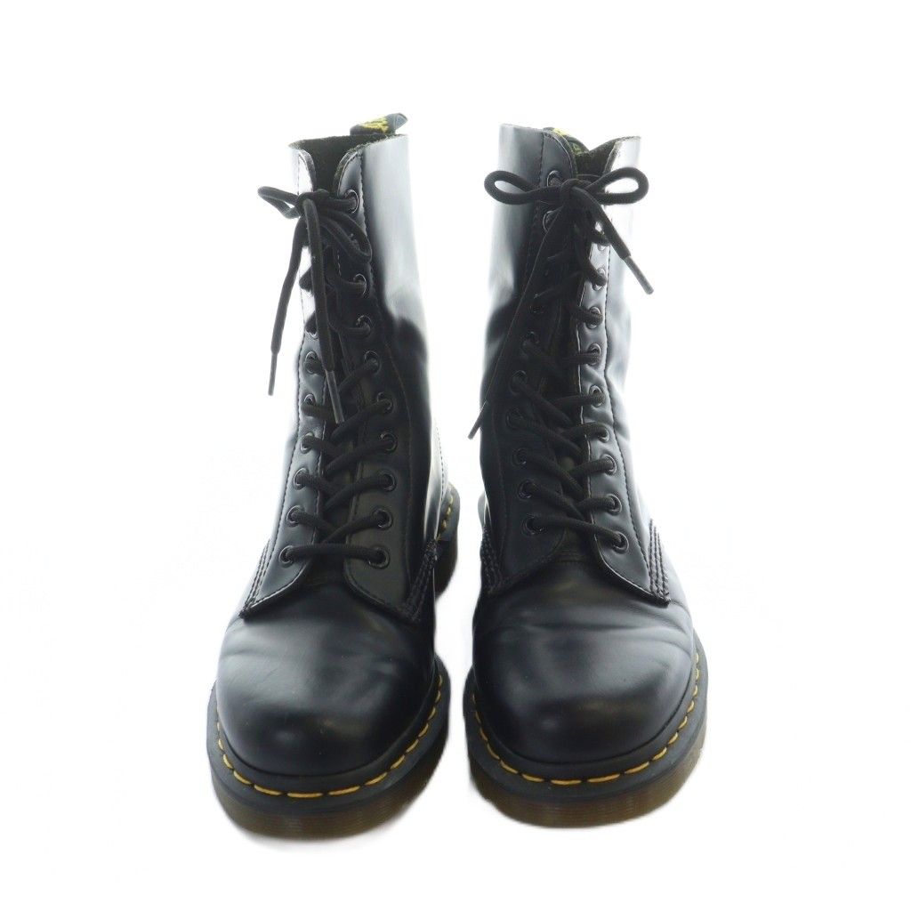 ドクターマーチン DR.MARTENS 1490 ショートブーツ レザー ロゴ 10ホール UK 6 25 cm 黒 ブラック GY 11 MQ