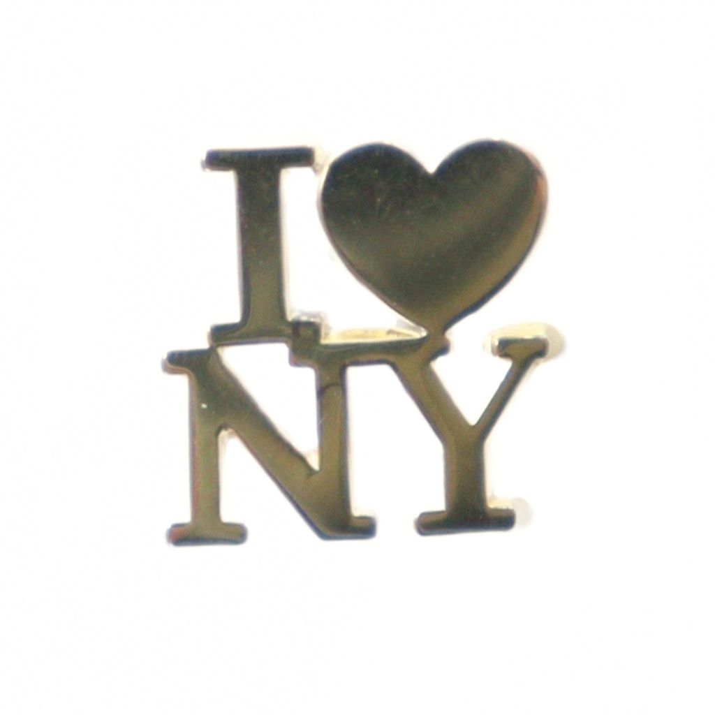 ティファニー TIFFANY - CO. アイラブニューヨーク ブローチ ロゴ Silver 925 ゴールド色 GY 13 MQ OH