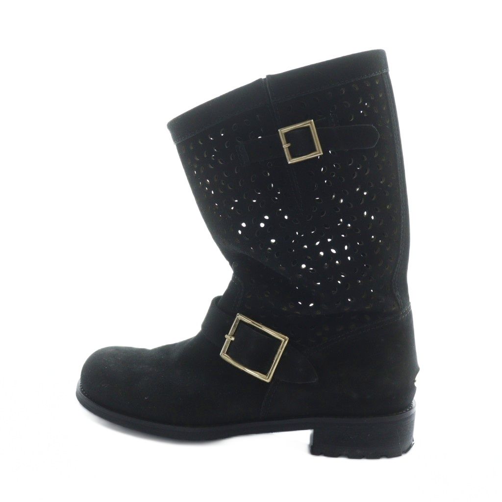 ジミーチュウ JIMMY CHOO ショートブーツ エンジニア スエード ロゴ