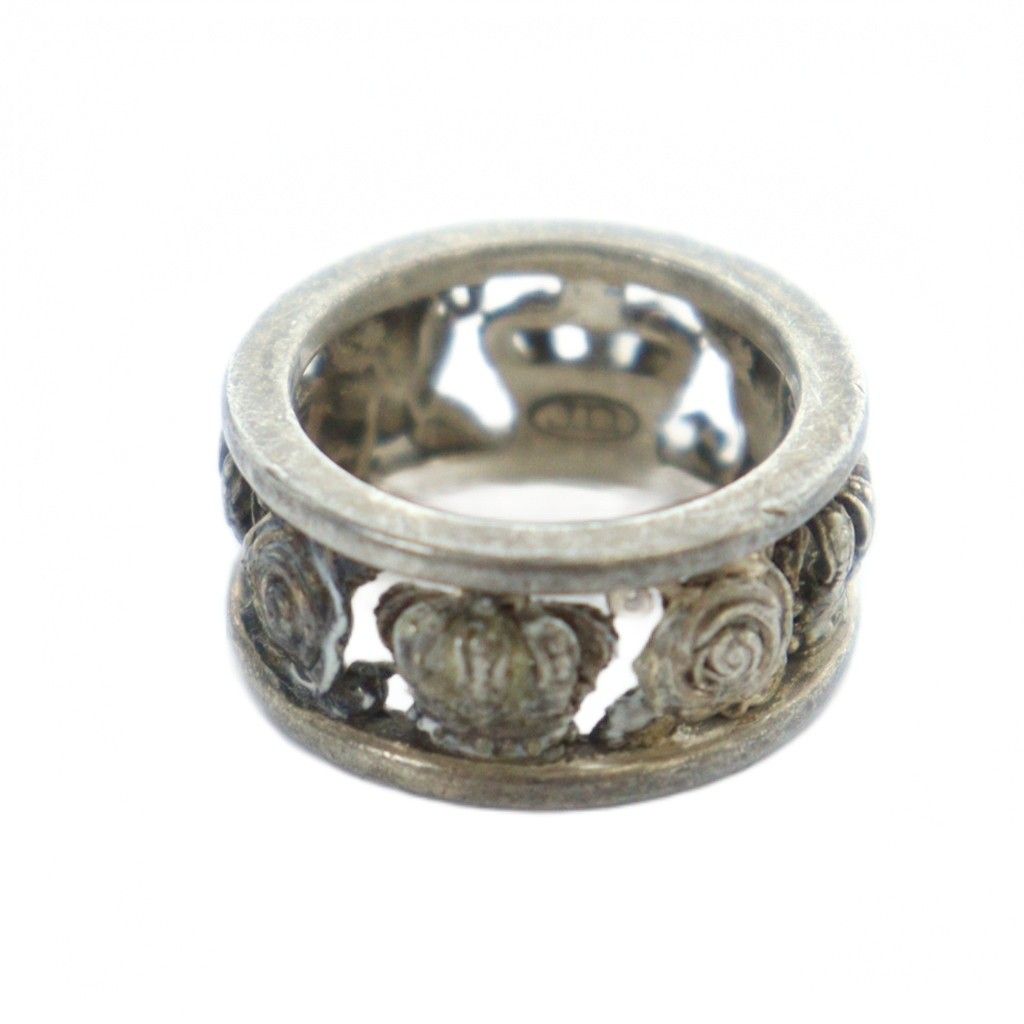 ジャスティンデイビス Justin Davis MY LOVE 指輪 リング Silver 925 ロゴ クラウン ローズ 8号 シルバー色 GY 18 MQ