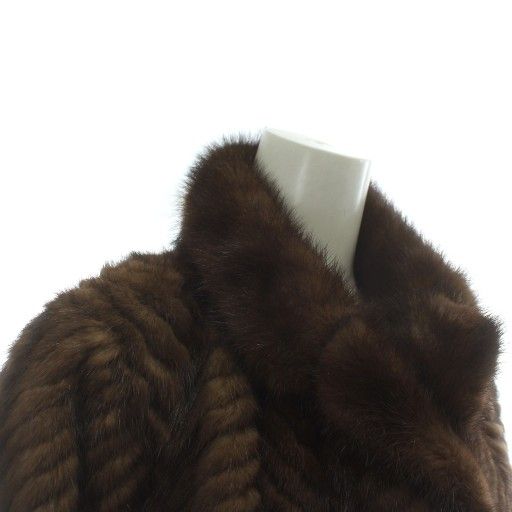  ノーブランド ファーコート アウター 毛皮 ミンク ミドル 肩パッド 13 XL 茶色 ブラウン XZ GY 18 毛皮 ファーコート ジャケット アウター
