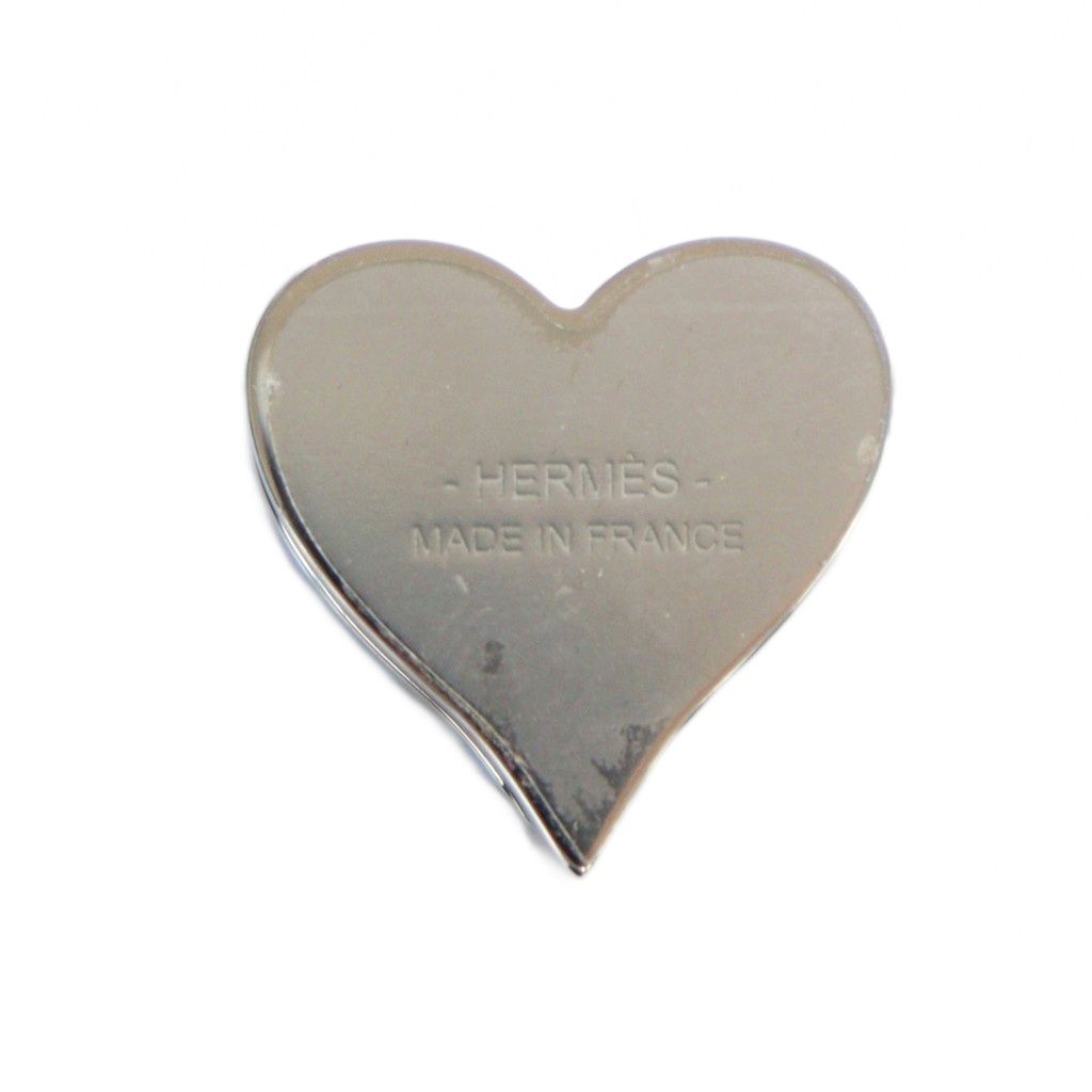エルメス HERMES tea time ツイリーリング スカーフリング ハート ロゴ シルバー色 赤 レッド GY 18 MQ OH