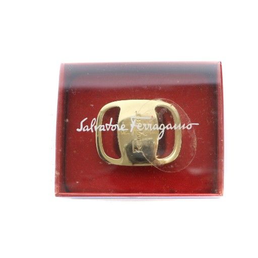  サルヴァトーレフェラガモ Salvatore Ferragamo スカーフリング ロゴ ゴールド色 GY 18 MQ その他 小物