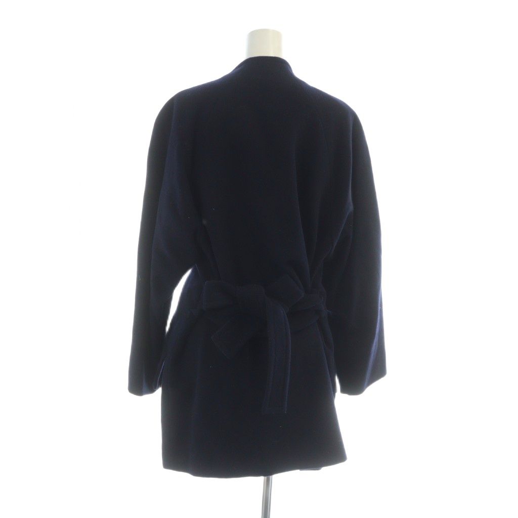 ニナリッチ NINA RICCI ピーコート Pコート ノー コート ミドル ダブル 長袖 総裏地 カシミヤ混 9 紺 ネイビー GY 18 MQ