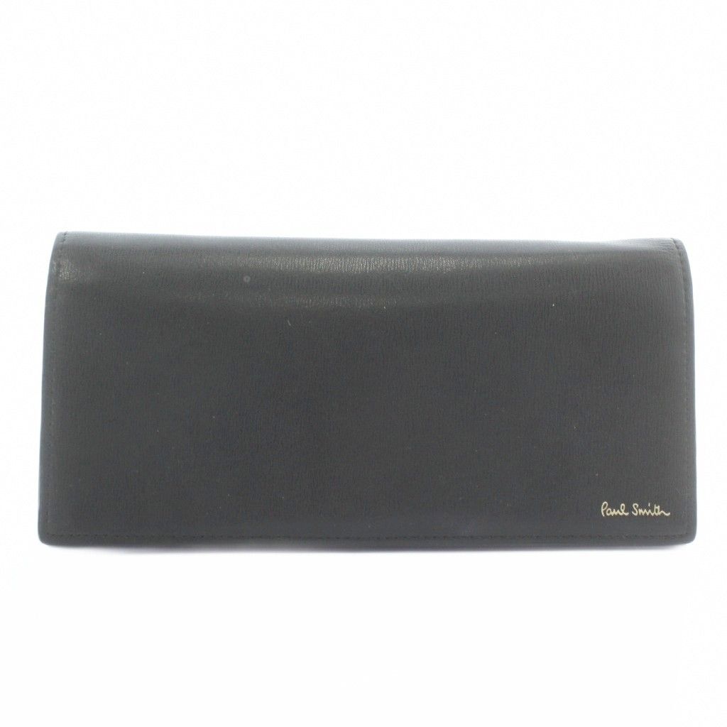 ポールスミス PAUL SMITH 長財布 二つ折り レザー シティエンボス ロゴ 黒 ブラック P 306 XZ GY 18