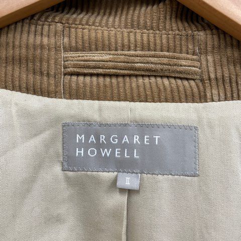  マーガレットハウエル HOWELL コーデュロイ製トレンチコート ダブルブレスト ブラウン系 サイズ2 M相当 トレンチコート スプリングコート ジャケット アウター