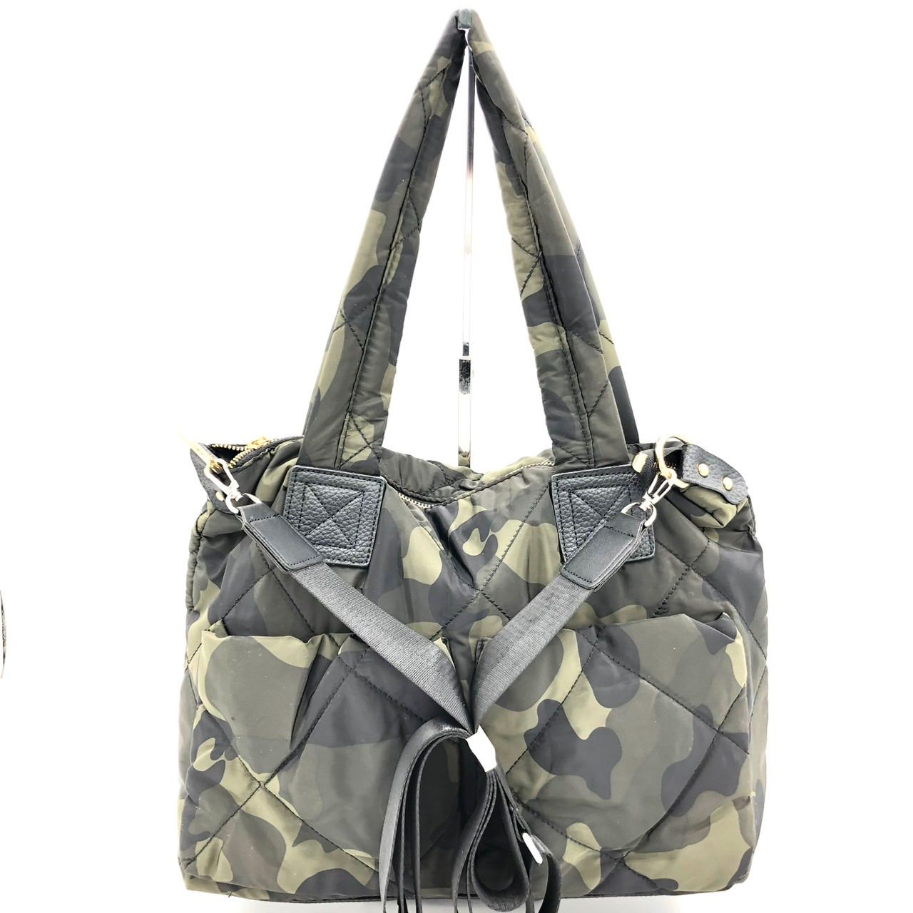 美品】迷彩柄 キルティング 2WAY トートバッグ ショルダーバッグ