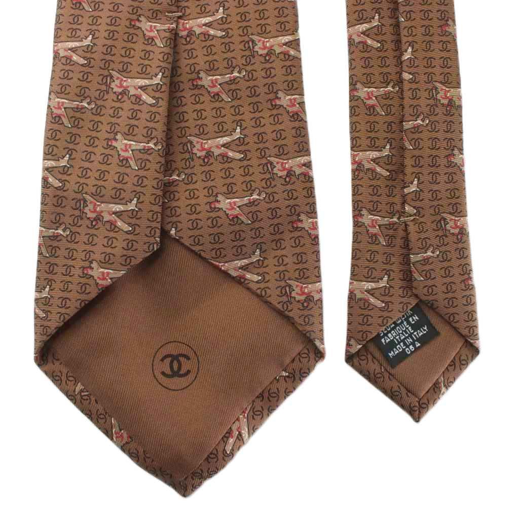 CHANEL ネクタイ　ダークブラウン　総柄　ワンポイント　ゴールド　ココマーク 楽天市場】CHANEL シャネル ネクタイ ループタイ アクセサリー 小物 総