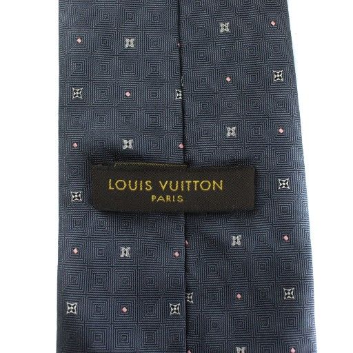 ルイヴィトン LOUIS VUITTON ネクタイ 絹 シルク ワイドタイ 総柄 ロゴ