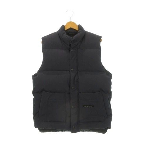 カナダグース CANADA GOOSE Freestyle Crew Vest ダウンベスト スタンド ダブルジップ ロゴ L G 黒 ブラック AH 16 GY 01