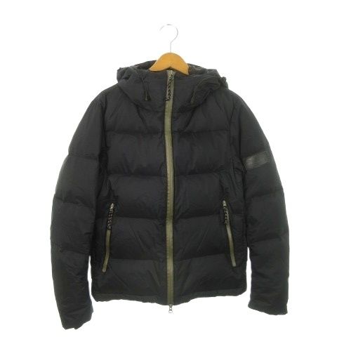 ナンガ NANGA クリフメイヤー KRIFF MAYER K ダウンジャケット フーディ ダブルジップ ロゴ アウトドア M 黒 ブラック MN 13 GY 01